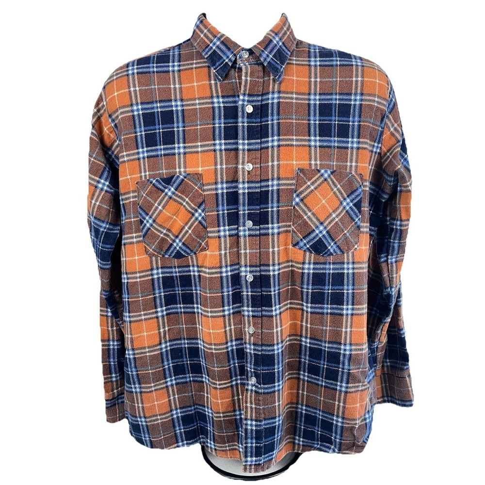Vintage 90s American Edition Plaid Flannel Shirt USA Made Large Grunge